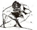 Jitka Válová, Wrestlers, monotype. Date unknown. Válová Sisters Archive