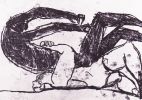 Jitka Válová, Wrestling Figures, ink. 1959. Válová Sisters Archive