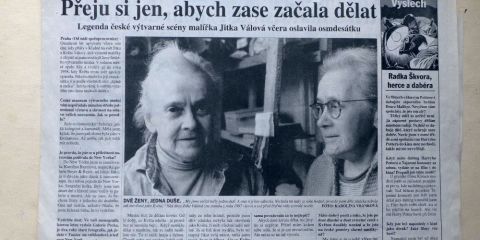 „Přeju si jen, abych zase začala dělat“, Karolína Vránková, MF Dnes 14.12. 2002