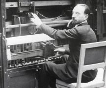 Luigi Russolo at his russolophone, 1930. Photo: Seuphor.